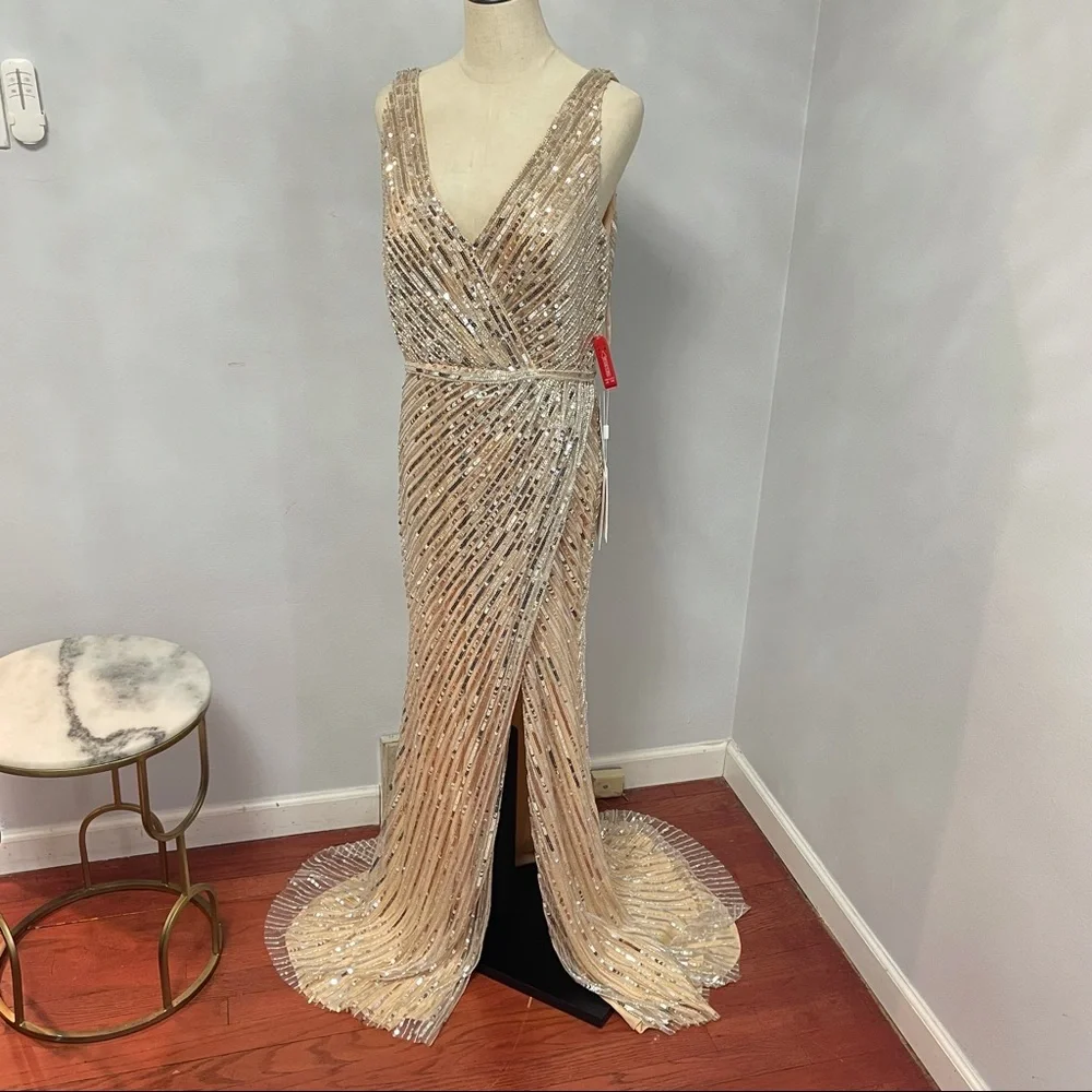 # Mac Duggal Starburst Sequin Column Gown New With Tag - Picture 8 of 17